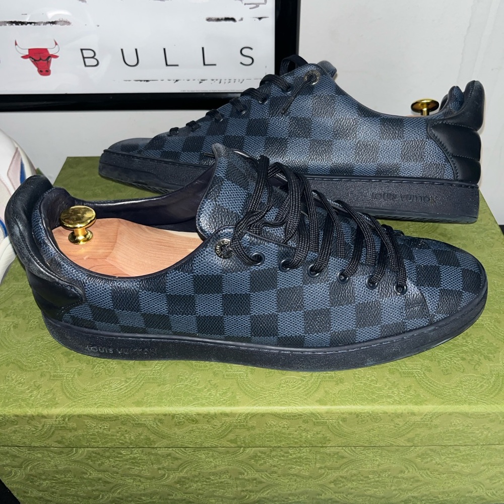 Louis Vuitton Damier Graphite Colbalt Frontrow Low Sneakers